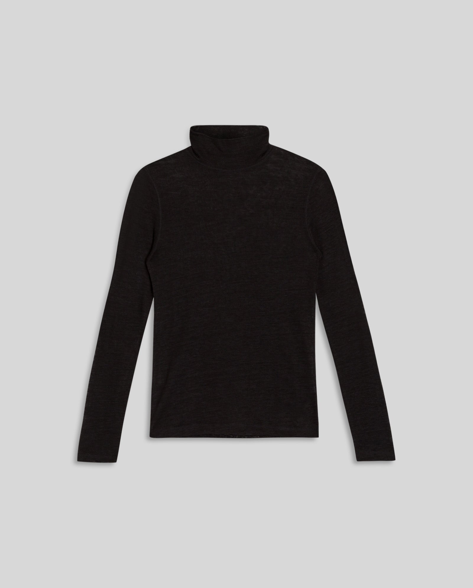 The FELINE Top by IVY OAK, a black long-sleeve rollneck jumper, is shown against a plain light gray background.