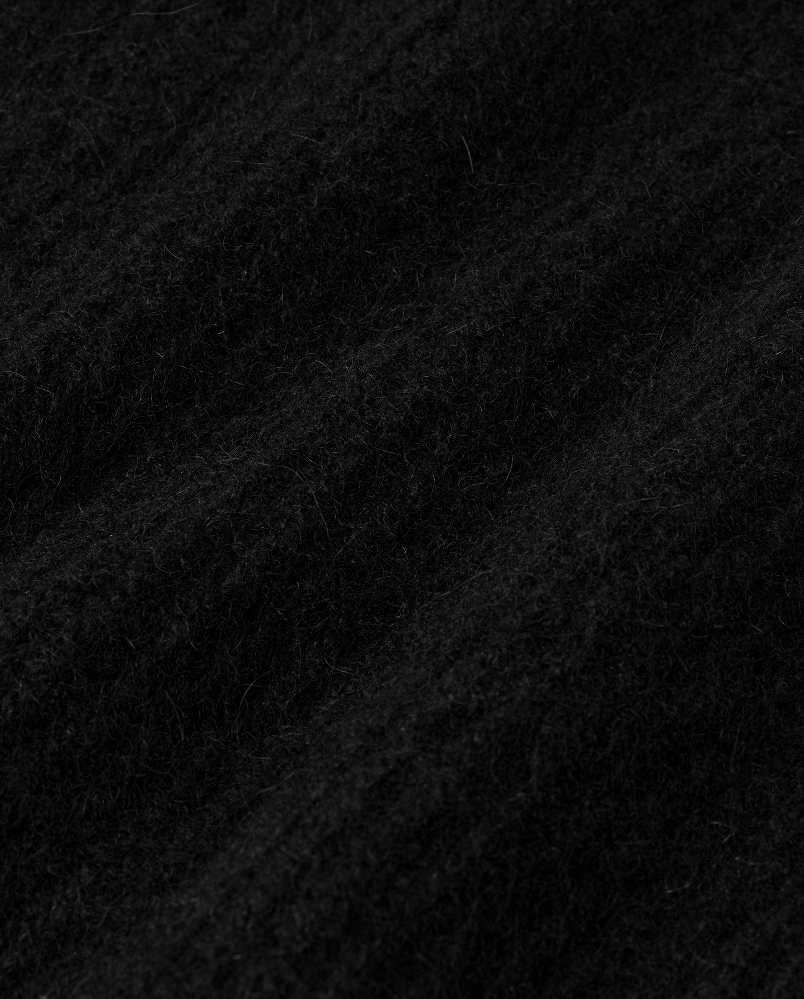 Close-up of soft, black, ribbed fabric with fine fibers, crafted from an alpaca blend as featured in the KIRSTEN Jumper by IVY OAK.