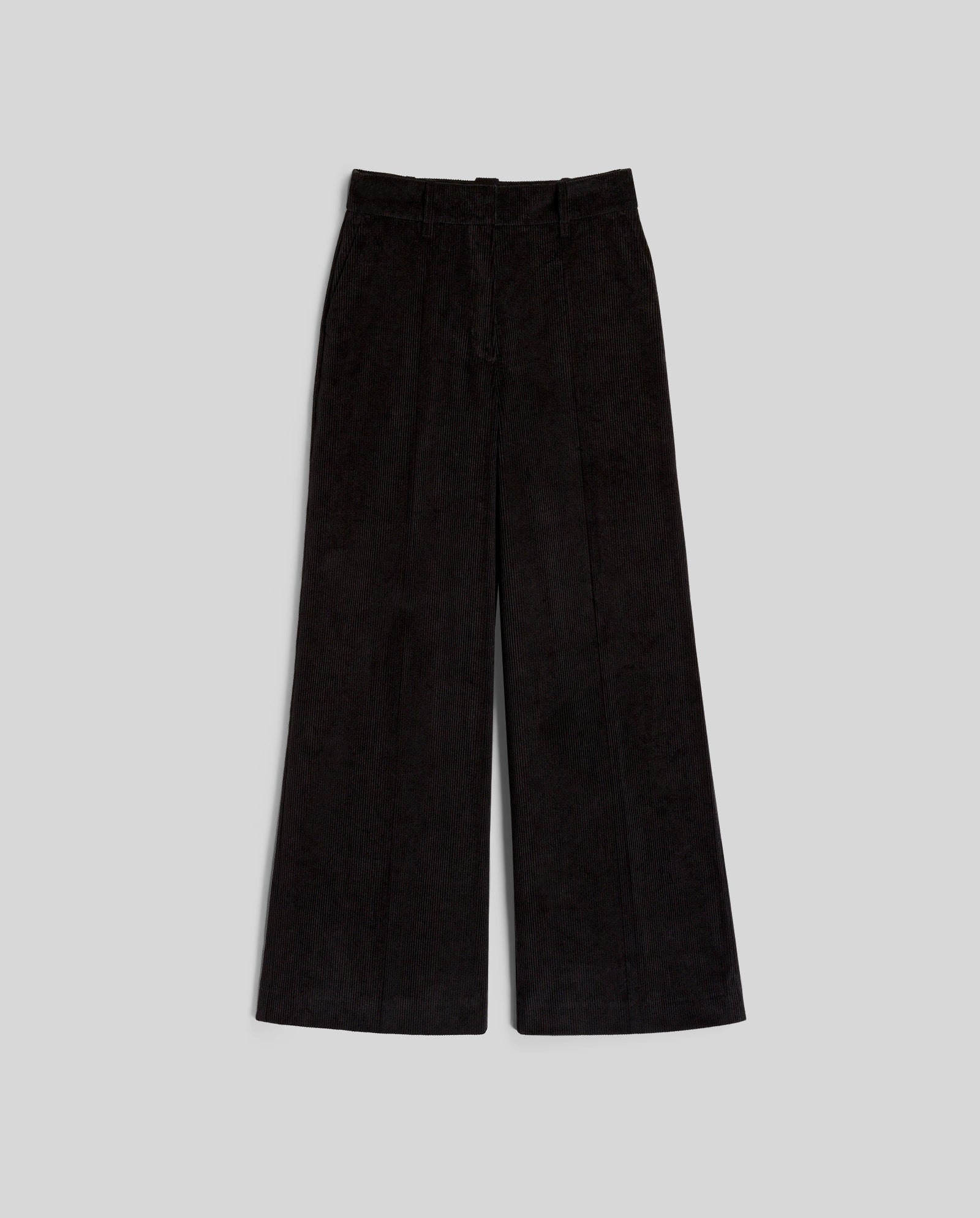 IVY OAK PERNILLE ANN high waist wide leg corduroy trousers displayed flat on a light gray background.