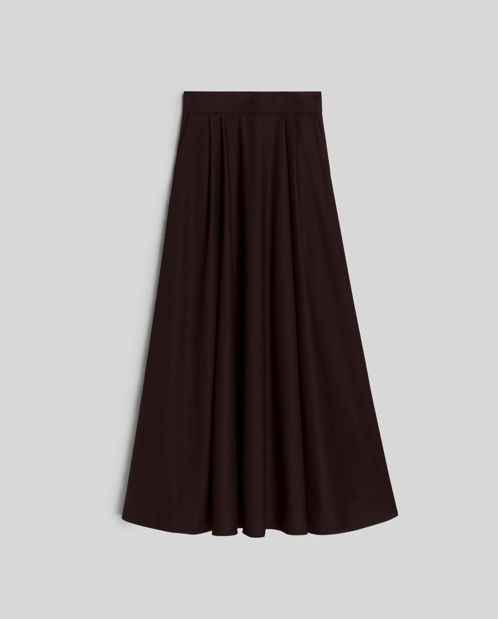 The IVY OAK SUSANNA Skirt is a long, black, high-waisted pleated skirt shown on a light gray background.