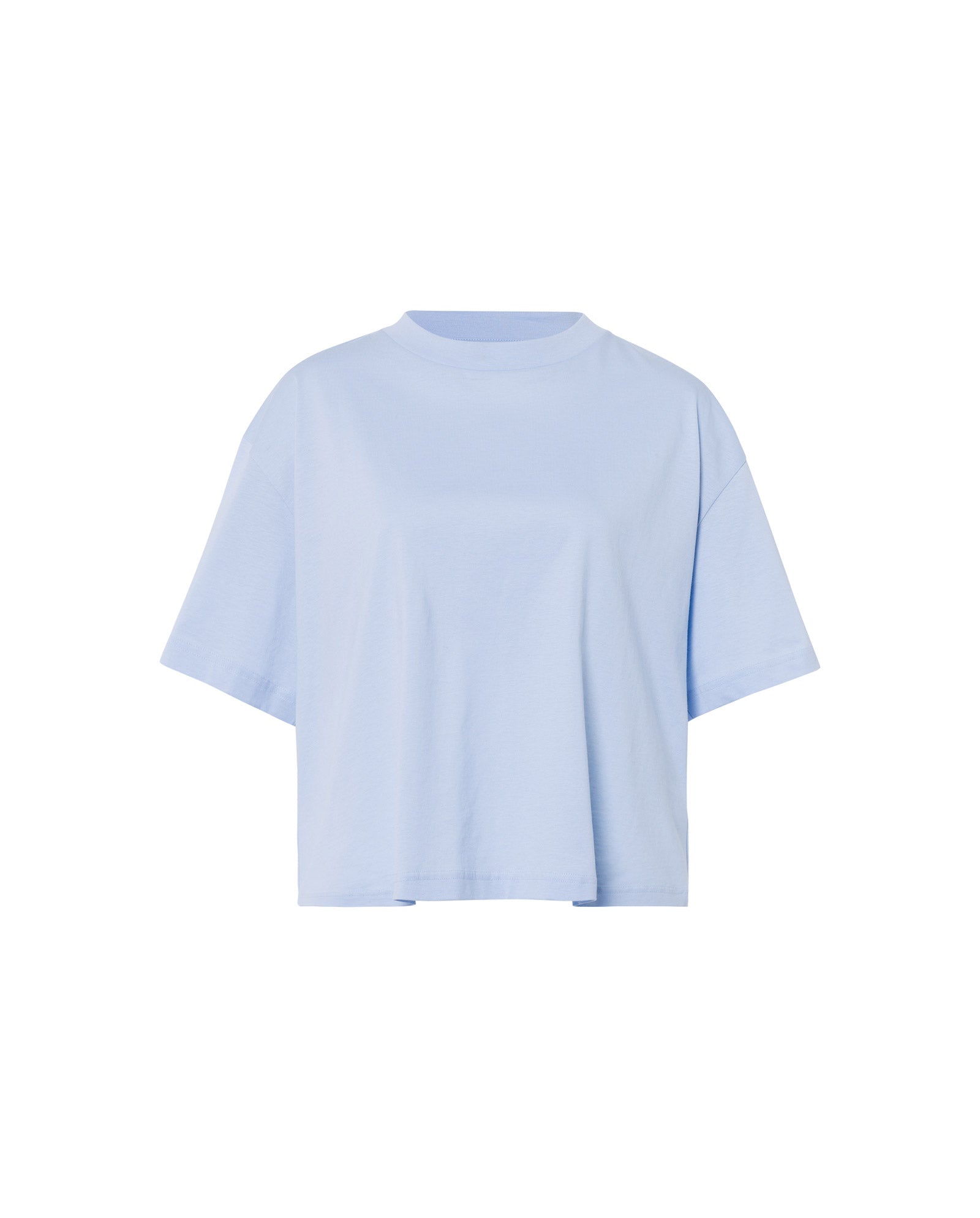 The IVY OAK KYLA T-Shirt is light blue, short-sleeved, oversized, and made from organic cotton—a basic must-have shown on a plain white background.