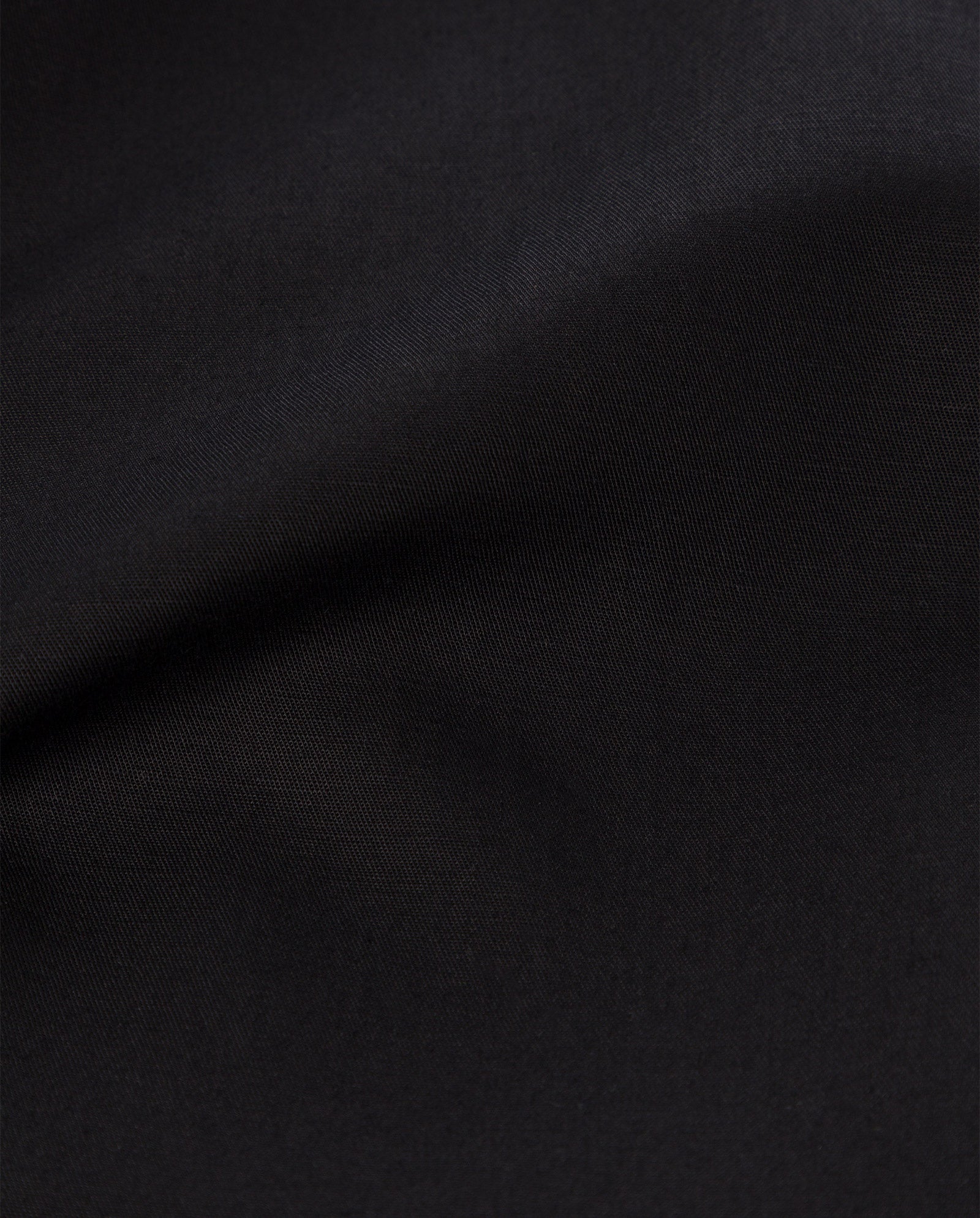 Close-up of smooth, dark black linen blend fabric with subtle folds and a soft sheen—ideal for the JULIETTE MARIE Blazer by IVY OAK.