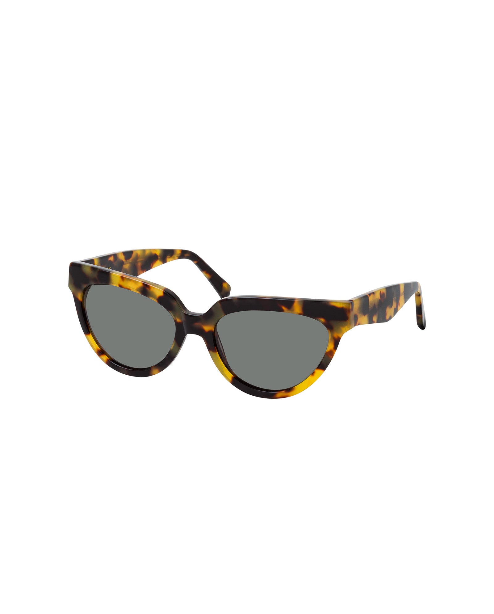 IVY OAK Addison Sunglasses feature oval lenses and thick tortoiseshell frames, crafted from premium Mazzucchelli acetate, shown on a white background.