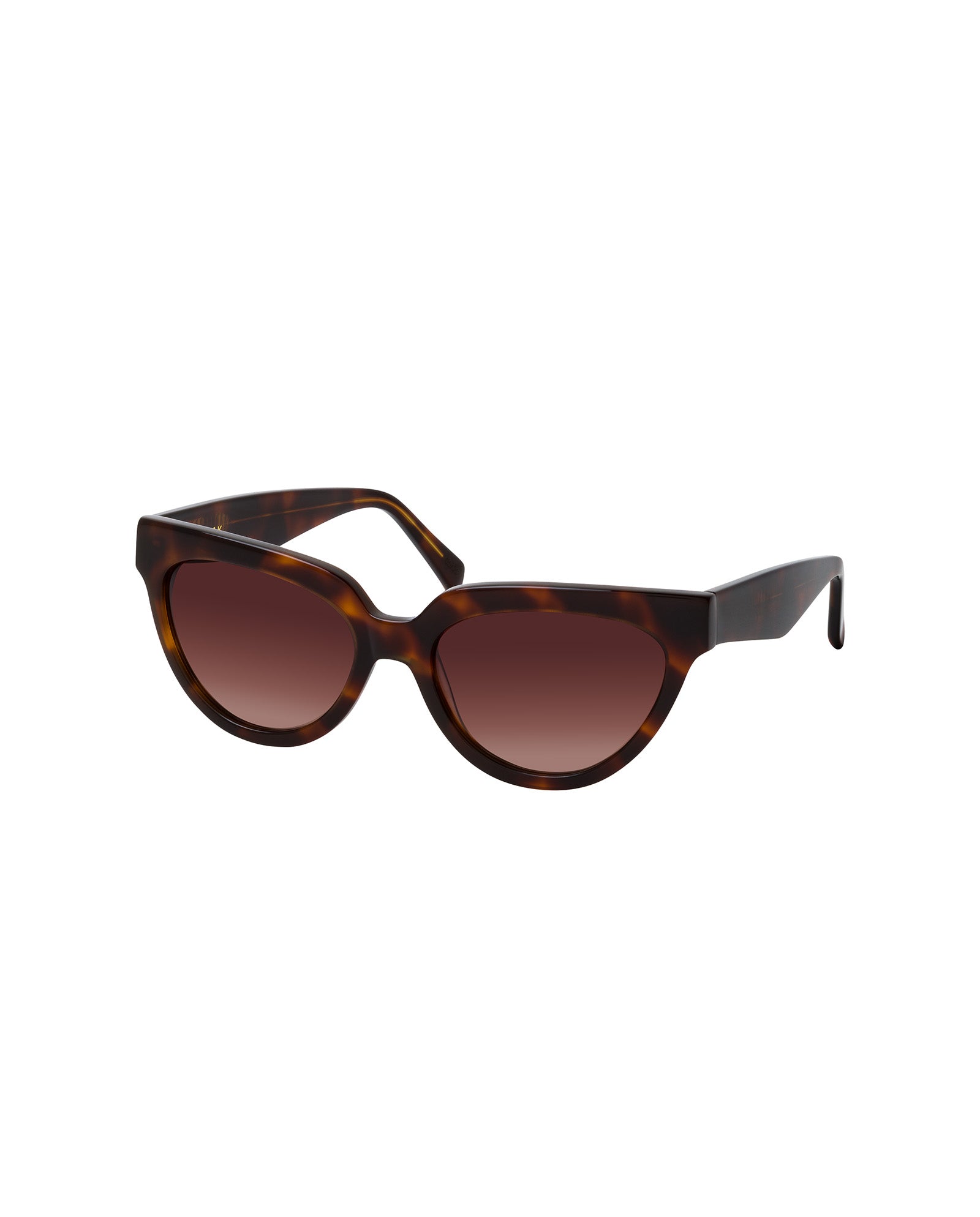 Addison Sunglasses by IVY OAK feature tortoiseshell Mazzucchelli biodegradable acetate frames with round brown gradient UV-protective lenses, displayed on a white background.