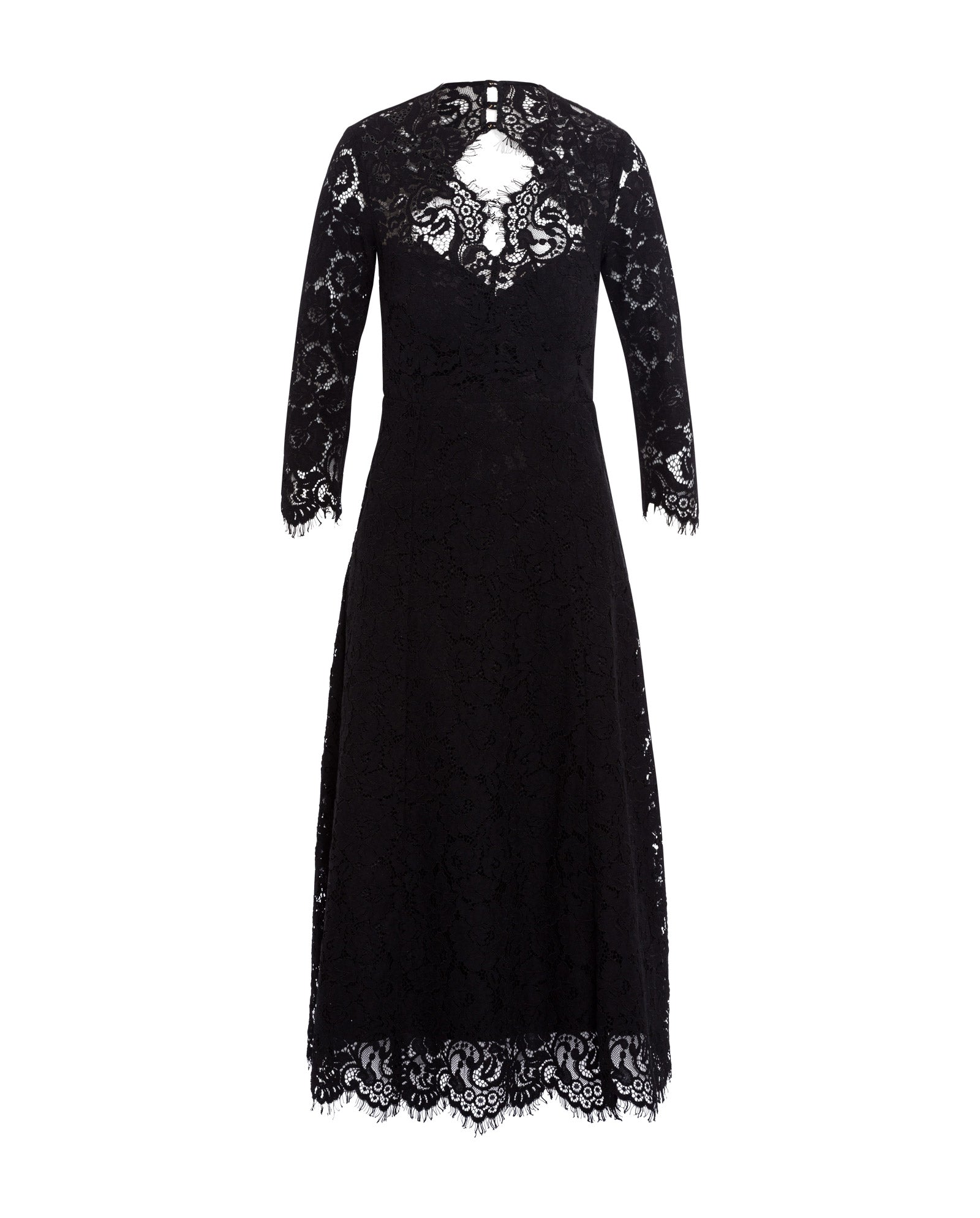 Flared Midi Lace Dress