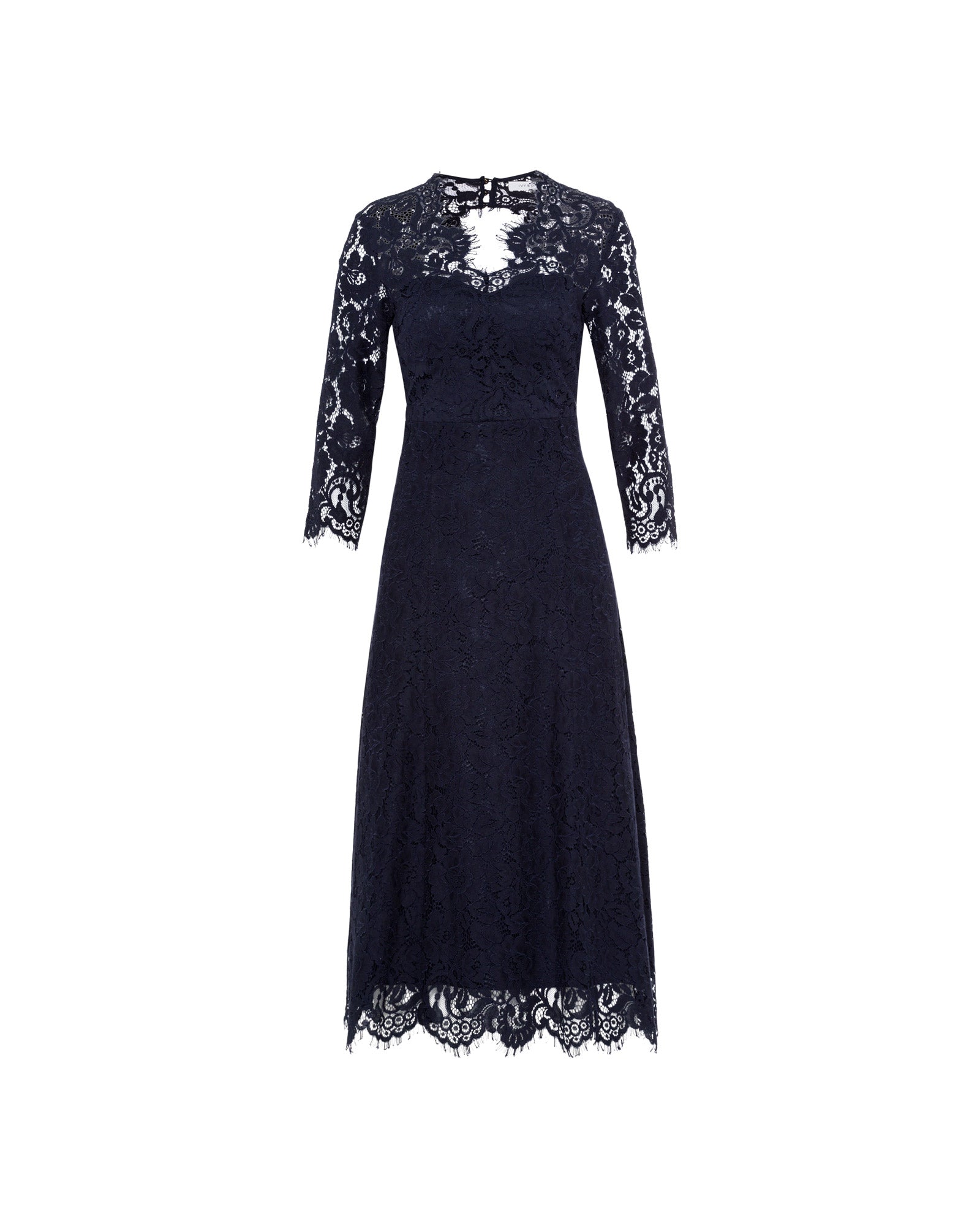 Flared Midi Lace Dress