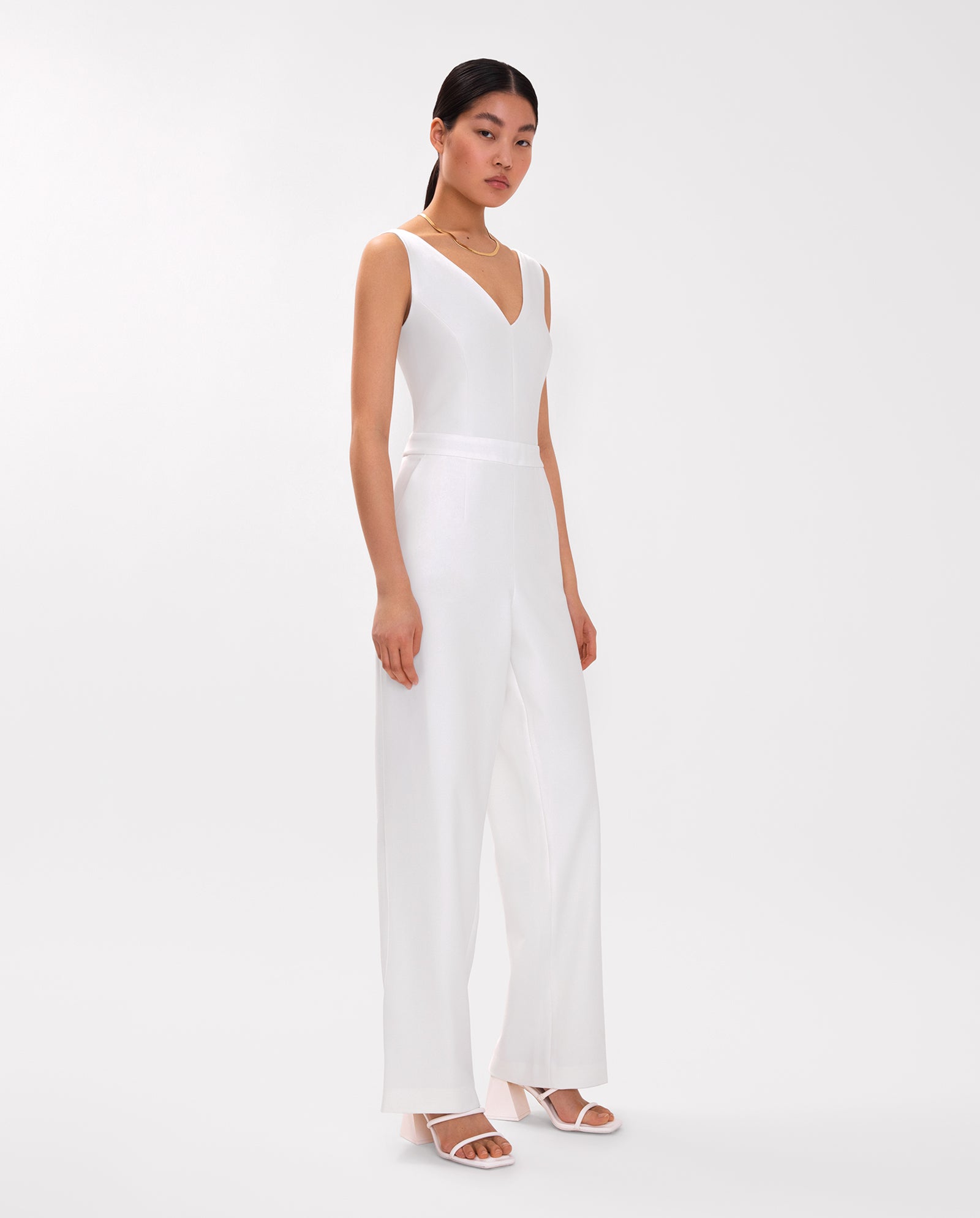 PAULINA Jumpsuit Bridal suit with V neck