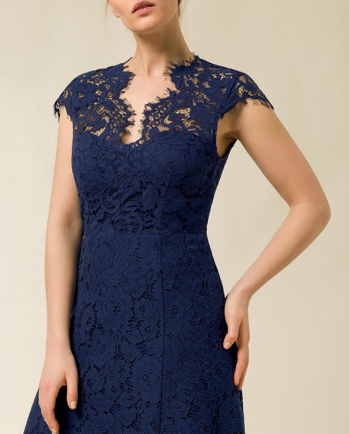 Midi Lace Dress with Open Back